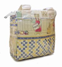 Bolso Cambiador COLOR AZUL pequeño Plastificado con 2 manijas colores pasteles CHILD