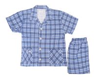 Pijama De Algodon A Cuadros Con Botones Adelante