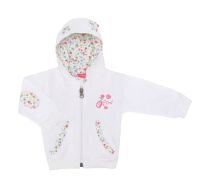 Campera con cierre y capucha Voladito en bolsillos y pitucones 3m-12m