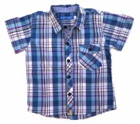 Camisa Manga Corta Estampado Escocesa