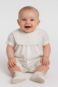 Enteritos Babucha Batista labrado con cuello bordado