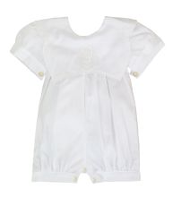 Enteritos Babucha  Batista labrado con bordado en cuello