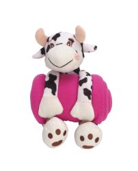 Mantita de Polar Con Vaca de Peluche 