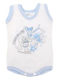 Body musculosa de algodon estampado delfines y perro bebe