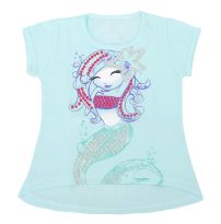 Remera Manga Corta Estampado Nena con Glitter