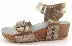 Sandalia taco chino con hebilla doble 