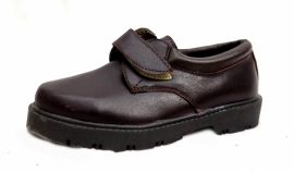  Zapato Colegial Cuero Velcro Abrojo
