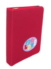 Carpeta N° 3 Forrada En Tela Con Cierre 3 Ganchos- Bordado De Love Con Cierre