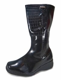 Bota Caña Alta Lady con cierre sectores tipo reptil