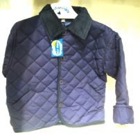 Campera de Gabardina Matelasse con Cuello de Corderoy