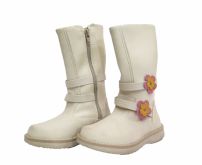 Bota Cuerina Aplique de Flores 