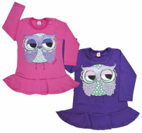 Vestido Manga Larga Estampa de Buho LECHI