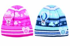 Gorro Tejido Jacquard Rosa Con Apliques Minie / Mickey