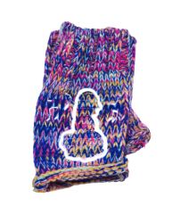 Guantes Sin Dedos Tejido Melange Con Aplique Violeta