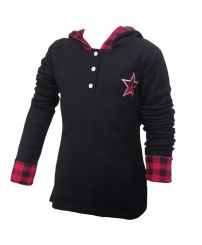 Buzo Frizado Estampado Escoses con capucha Forrado