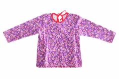 Remera Manga Larga Estampada Con Volado algodon modal