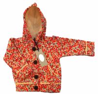 Campera Tió Tapadito Friza Estampada Floreado Con Botones Bebe Con Capucha