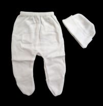 Conjunto de Medio Osito con Gorrito Liso - Prematuro - Blanco