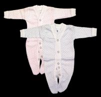 Enterito Manga Larga Con Pie Estampado Lunares Prematuro