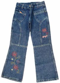 pantalon de jean bordado