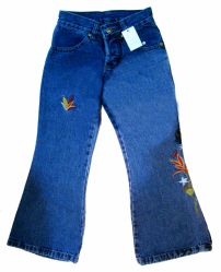 pantalon de jean bordado