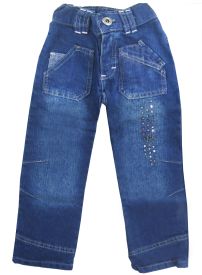 Pantalón de Jean Con Tachitas Bolsillos Cuadrados 