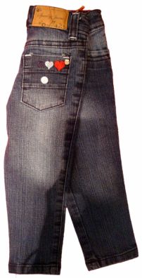 Pantalon de Jean con Bordado en Bolsillo Trasero
