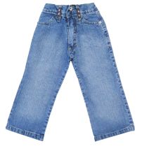 Pantalon de Jean Nena Ancho con flores de strass en pasacintos 