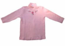 Polera morley frosa con flores bordadas 