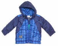 Campera con Wata y Capucha Estampado Cuadros