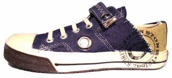Zapatilla de Lona Simil Jean con Cordones fijos elasticos