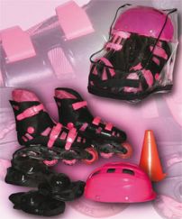 Rollers en mochila incluye casco conos Codera y Rodillera 