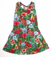 Vestido estampado de algodon con volados