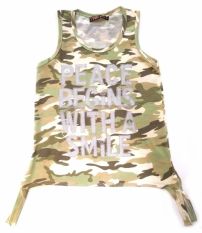 Remera Musculosa Camuflada Con Brillo