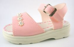 Sandalia con Hebilla con Flores Aplicadas