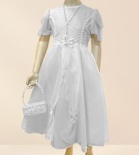 Vestido de comunión pechera tul bordado