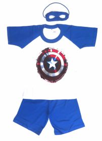 Pijama Disfraz Short y Remera Manga Corta Capitan America Con Antifaz