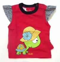 Remera musculosa con voladito en espalda y sisa estampada