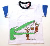 Remera Manga Corta Estampado Cocodrilo y Monstruitos