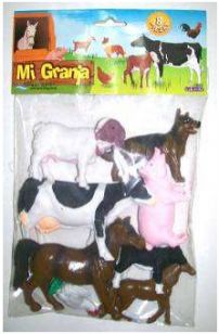 Animales de Granja x 8 Unid.  Bolsa PVC