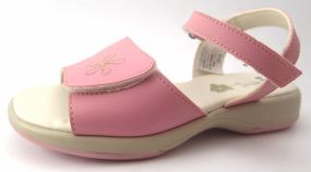 Sandalias Con Velcro Con Flor Bordada