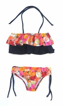 Malla de 2 Piezas Estampado de Flores con Voladito