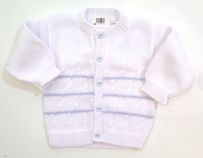 Saco de hilo de varon con trenzas y finas rayas