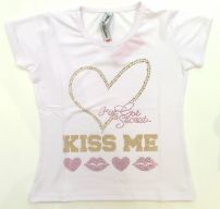 Remera Manga corta Con Brillo Tachas Corazon