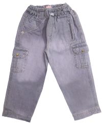 Pantalon de jean con cintura elastizada y bolsillos
