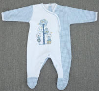 Enterito Pierna Larga Con Pie Combinado Estampado de Varon