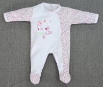 Enterito Con Pie Manga Larga Combinado Estampado de Nena