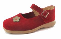 Guillermina Chinita Chatita Con Hebilla de Gamuza Bordada Flor