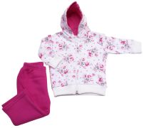Conjunto de Pantalon y Campera Jogging Con Capucha Frizados Rayado y Floreado 