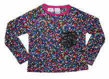 Remera Bremer Estampada Multicolor Manga Larga Con Bolsillo de Cuero y Tachas 